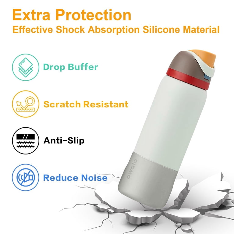 Owala FreeSip 32oz Water Bottle With Silicone Boot Bundle — Insulated, Straw & Spout Lid