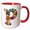 Red/White, variant on 3drose, Boho Floral Monogram Initial P, 15oz Two-tone Red Mug