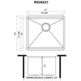 thumbnail image 2 of Ruvati USA RVU6321 21 x 19 in. Deep Laundry Utility Workstation Undermount 16 Gauge Kitchen Sink, 2 of 7