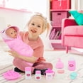 thumbnail image 2 of ZITA ELEMENT Baby Doll Accessories for 12-18 Inch Dolls, 13 pcs Changing & Bathtime Set with Owl Swaddle, Bottle, Toy, Bib, Diaper, Pretend Bath & Caring & Feeding Supplies, 2 of 7