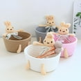 thumbnail image 6 of Cotton Rope Woven Basket, Small Baskets for Gifts Empty, Decorative Animal Themed Storage Basket, Small Rope Organizer for Living Room, Shelf Decor, Nursery Storage Organizer, 6 of 6