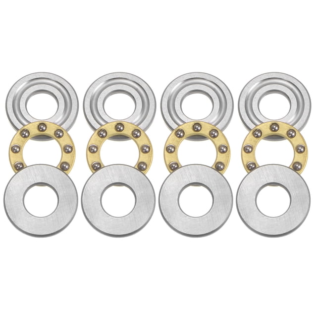Unique Bargains F5-12M Roulements à Billes Miniatures 5x12x4 mm en Acier Chromé avec Rondelles, Lot de 4