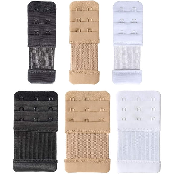 Women's Bra Extenders 2 Hook 1/2 Inch & 3 Hook 3/4 Inch, Soft Stretchy Back Bra Extension Strap