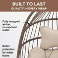 thumbnail image 5 of Outdoor Brown Swing Egg Chair with Stand Wicker Hanging Egg Chair with Cushions, 350 lb Max, 5 of 9