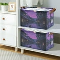 thumbnail image 2 of Yayeee Foldable Storage Basket for Shelves with Handles Set of 2 Waterproof Cloth Bins, Purple Street, 2 of 7