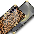thumbnail image 4 of FKBRCL4U Compatible with Samsung Galaxy S24 S25 Case, Brown Leopard Texture Luxury Golden Decoration for Girl Women Soft TPU Shockproof Protective Hard PC Back, 4 of 7