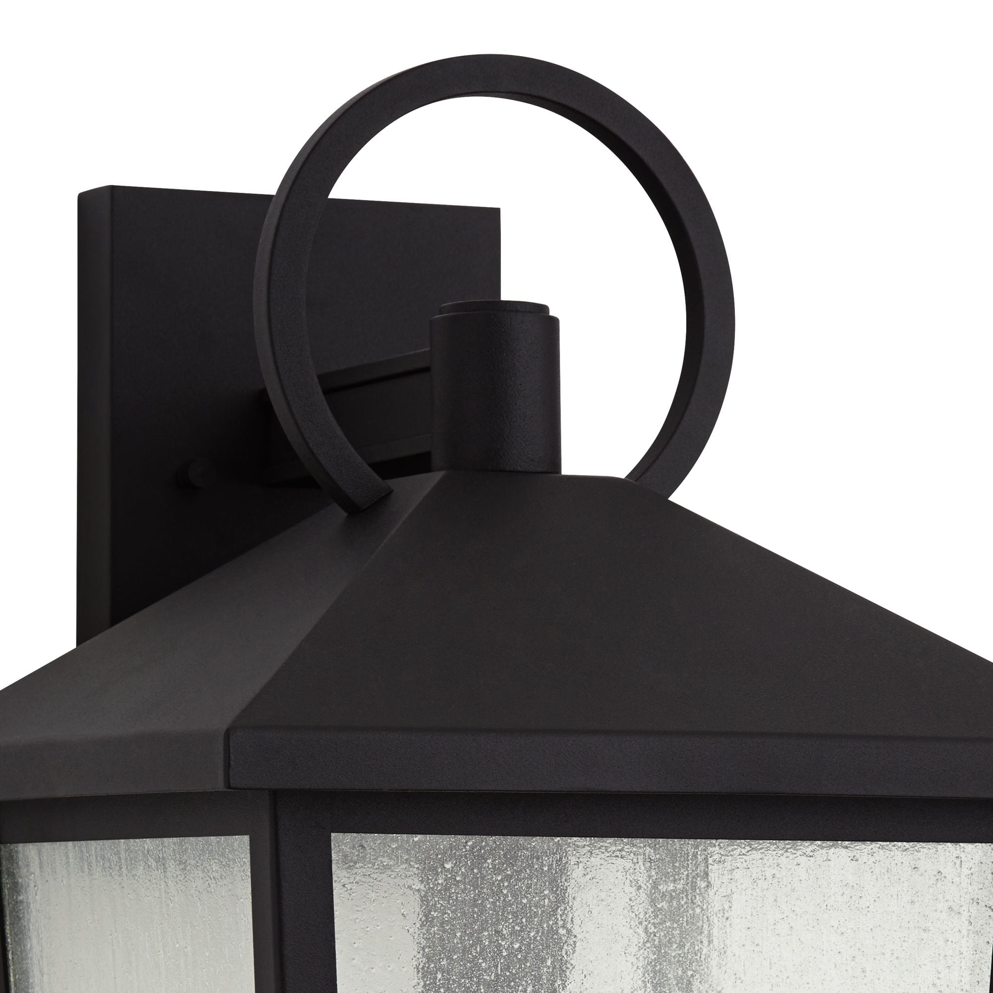 John Timberland Westmont 18" High Modern Outdoor Wall Light Fixture Mount Porch House Weatherproof Sand Black Aluminum Glass Shade