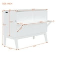thumbnail image 5 of Bellemave Full Size Murphy Bed, Solid Wood Foldable Platform Bed Frame Can Convert to Cabinet, Murphy Cabinet Bed with USB Port and removable Shelves on Each Side (Full,White), 5 of 9