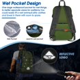 thumbnail image 3 of Mochila de Senderismo IGOLUMON 40L Impermeable y Ligera Verde Militar, 3 of 8