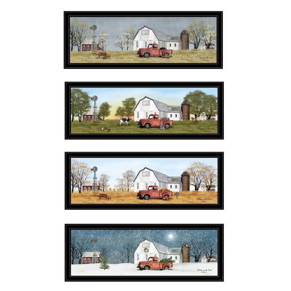 TrendyDecor4U Four Seasons Collection Vii 4-Pc Vignette Wall Art V629-704G