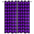 thumbnail image 2 of Outdoor Curtains for Patio Waterproof, Black Purple Plaid Windproof Pravicy Outside Porch Blackout Curtain, Farmhouse Simple Buffalo Checked Sun Blocking Grommets Curtains for Cabana 2 Panels 54"x95", 2 of 9