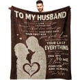 thumbnail image 1 of LHSHID Husband Gifts Romantic Gifts for Him Husband Husband Gifts from Wife Birthday Gifts for Husband Anniversary Wedding Gifts for Him I Love You Gifts for Him Throw Blankets 50"x60", 1 of 8