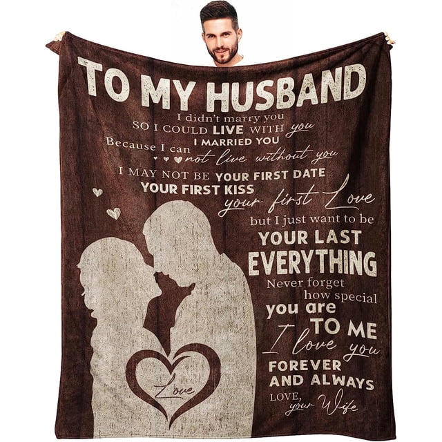 LHSHID Husband Gifts Romantic Gifts for Him Husband Husband Gifts from Wife Birthday Gifts for Husband Anniversary Wedding Gifts for Him I Love You Gifts for Him Throw Blankets 50"x60"