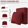 thumbnail image 5 of Kimunuk Outdoor Seat Cushion Set, 19" X 19" X 4" Water-Resistant & Fade-Resistant Patio Furniture Replacement Cushions with Handle and Straps for Sofa Chair, Burgundy, 5 of 7