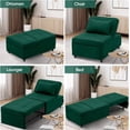 thumbnail image 3 of 4-in-1 Convertible Ottoman Sofa Bed - Multi-Function Sleeper Chair with Adjustable Backrest and Pillow for Small Spaces, Green, 3 of 8