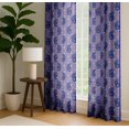 thumbnail image 4 of Vargottam Cotton Canvas Curtains - 90" Long Drapes for Tall Windows or Balcony Doors - Set of 2 Panels, 52"x90" - Light Filtering Rod Pocket/Back Tab Drapes, 3-in-1 Hanging - Block Design (Purple), 4 of 8