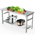 thumbnail image 3 of Stainless Steel Table, 24 x 60 Inches Folding Heavy Duty Table for Kitchen, Commercial Stainless Steel Prep Table with Adjustable Undershelf, for Restaurant, Home and Hotel, 3 of 9