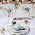 thumbnail image 2 of Blue Grey Ombre Cloth Napkins, Modern Geometric Moire Abstract Art Washable and Reusable Dinner Napkins Set of 8, Table Napkin for Kitchen Party Birthday Wedding Hotel Housewarming 20"x20", 2 of 8