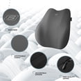 thumbnail image 3 of Skechers Lumbar Support Pillow, Memory Foam Back Support Cushion for Car Seat, Ergonomic Lumbar Cushion, Pressure Relief Back Support, Non-Slip Breathable Support for Car Office Home, Black, 3 of 9