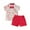 Red, variant on Baby Boy 4th of July Outfits 6 12 18 24 Months 3 4 Years Short Sleeve Flag Print Tops + Shorts Set Toddler Clothes