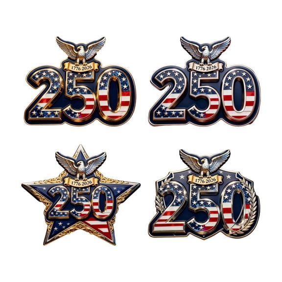 America 250th Birthday Enamel Pins Historic Metal Gold Plated Lapel Pins Suitable as Independence Day Gifts