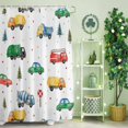 thumbnail image 2 of Shower Curtain, Cartoon Trucks Green Pine Tree Waterproof Shower Curtain Set with Hooks for Bathroom Showers,Stalls and Bathtubs,36x72In Colorful Polka Dots, 2 of 9