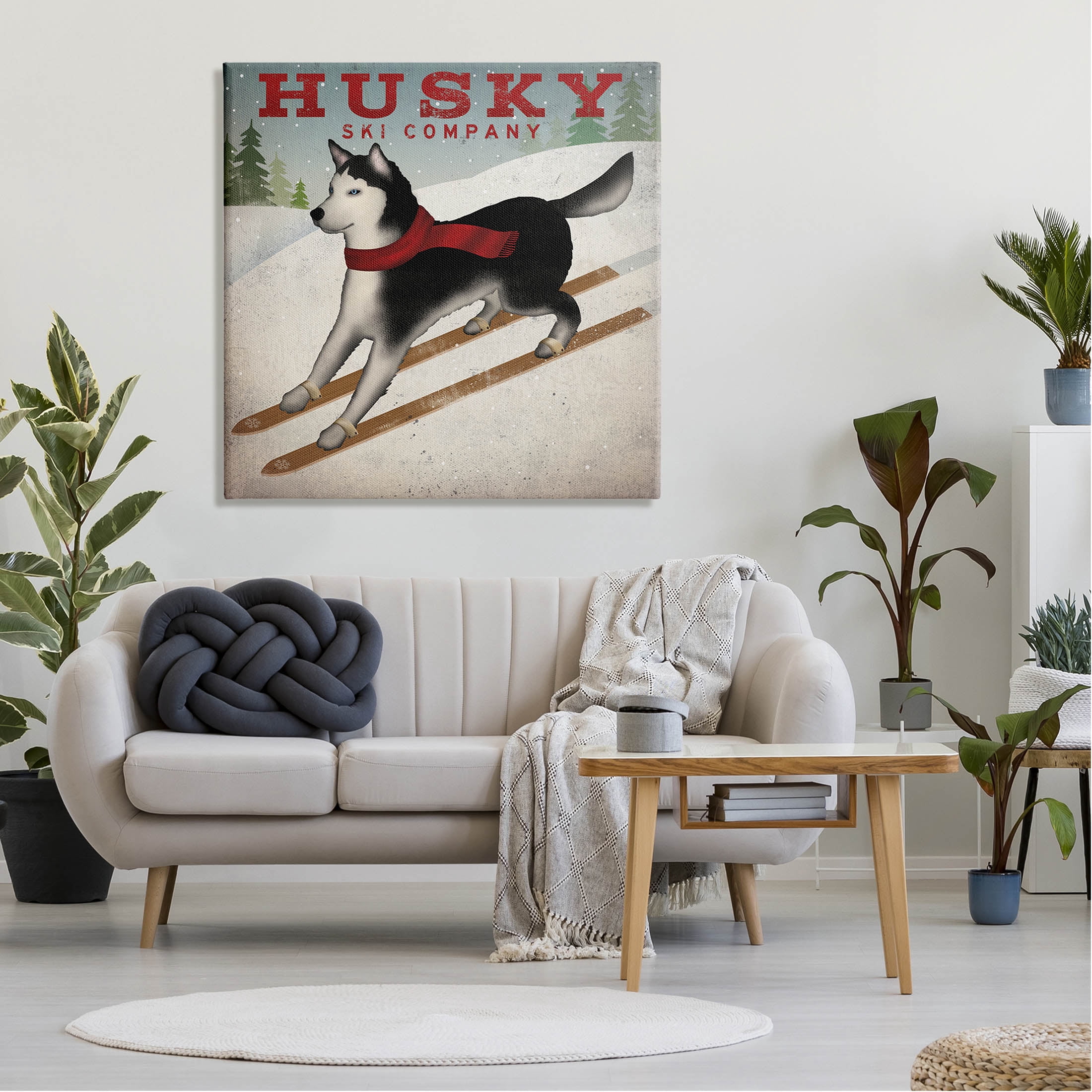 Stupell Industries Husky Ski Company Winter Slopes Dog Graphic Art Gallery Wrapped Canvas Print Wall Art, Design by Ryan Fowler