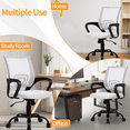 thumbnail image 5 of Mid Back Desk Chair Mesh Office Chair Height Adjustable Computer Chair Comfortable Seat & Back Support Ergonomic Task Rolling Swivel Chair with 360 Degree Casters & Armrest,White, 5 of 7
