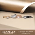 thumbnail image 3 of JeenMata 3.25 Carat Princess Wedding Ring Set - Bridal Set - Wedding Trio Set - Engagement Ring - Art Deco Ring - Promise Ring - Sterling Silver, 3 of 10