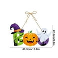 thumbnail image 3 of Halloween Door Sign, Ghost Wreath for Door, Pumpkin & Ghost Sign Halloween Wreath Hanger for Front Door, Halloween Decorations Indoor Outdoor for Halloween Party Home Wall Window Hanging A, 3 of 6