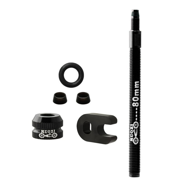 S SERENABLE Kit d'Extension de Valve Tubeless avec Bord en Carbone et Dé Central - 80mm Noir