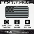 thumbnail image 2 of BDK USA American Black Flag Car Window Sun Shade Auto Shade for Windshield Visor, Block UV Reflect Heat To Keep Your Car SUV Truck Cool JUMBO 64"x32", 2 of 8