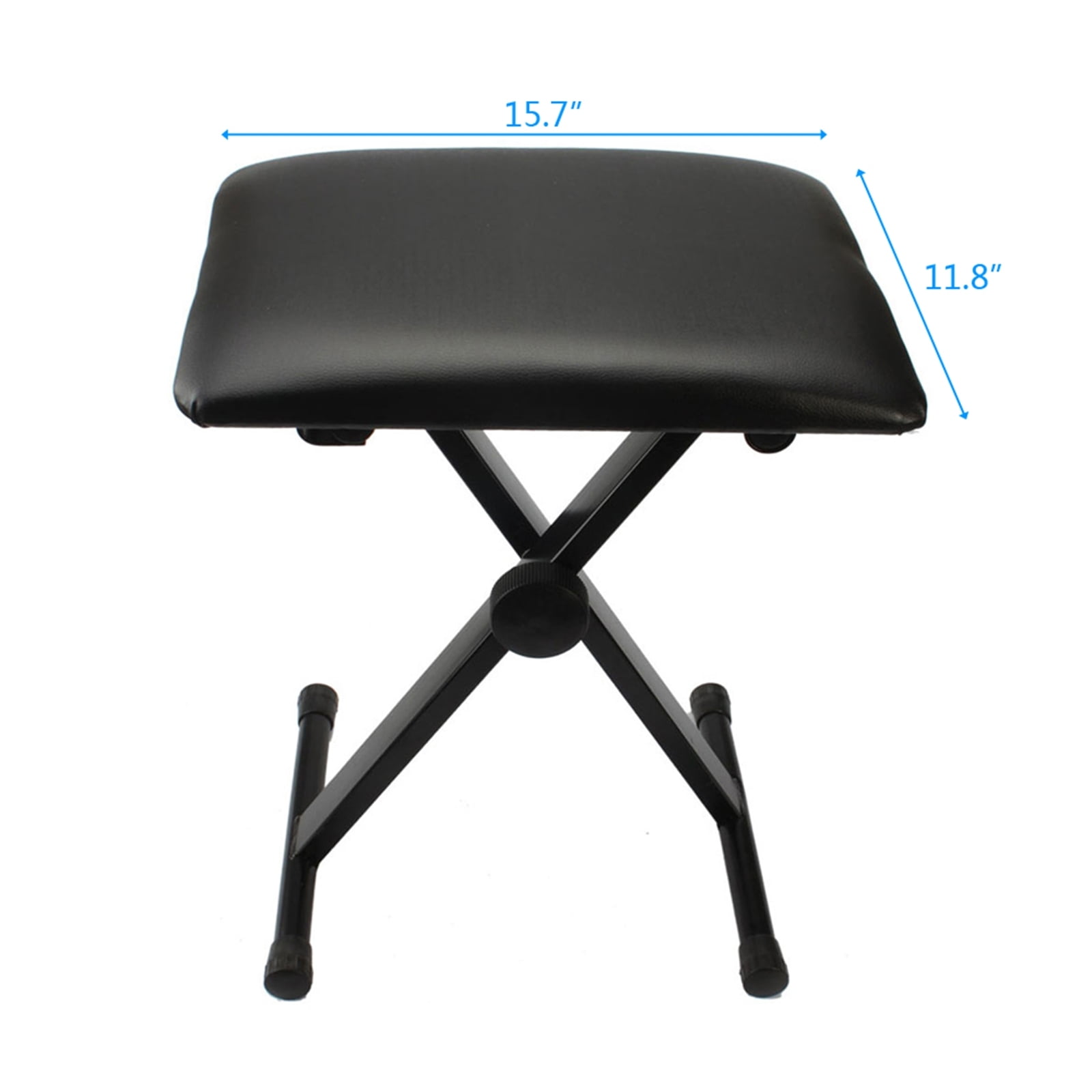 IVV Piano Bench X-Style Adjustable Height Keyboard Bench Padded Keyboard Stool Chair Seat for Electronic Digital Keyboards Pianos Black