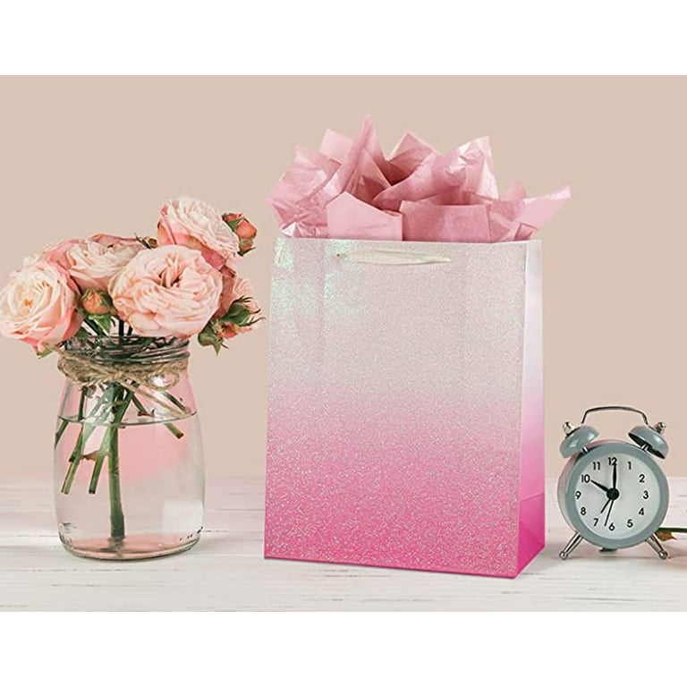 12pcs/set Gift Wrapping Paper, Minimalist Solid Color Pink Gift