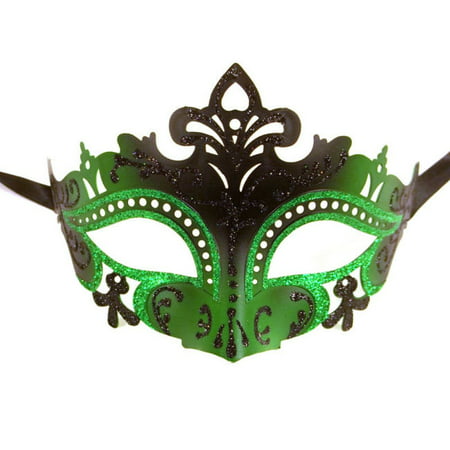 Sexy Black Green Laser Cut Mardi Gras Masquerade Mask Prom Dance