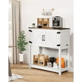 thumbnail image 3 of 31.5" Farmhouse Coffee Bar Cabinet with Storage – Rustic Sideboard Buffet Table with Magnetic Doors & Open Shelves – Kitchen, Living Room or Entryway Storage Cabinet, 3 of 11