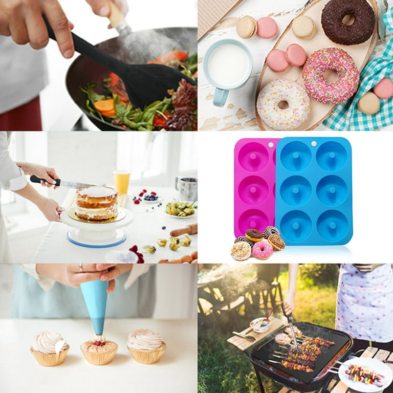 To encounter 24Pack Silicone Molds, Nonstick 3 3/4 inch Full-Size Silicone  Donut Mold, Silicone Baking Cups, Silicone Donut Pan, Muffin, Jello, Bagel  Pan, Oven- Microwave- Dishwasher Safe 