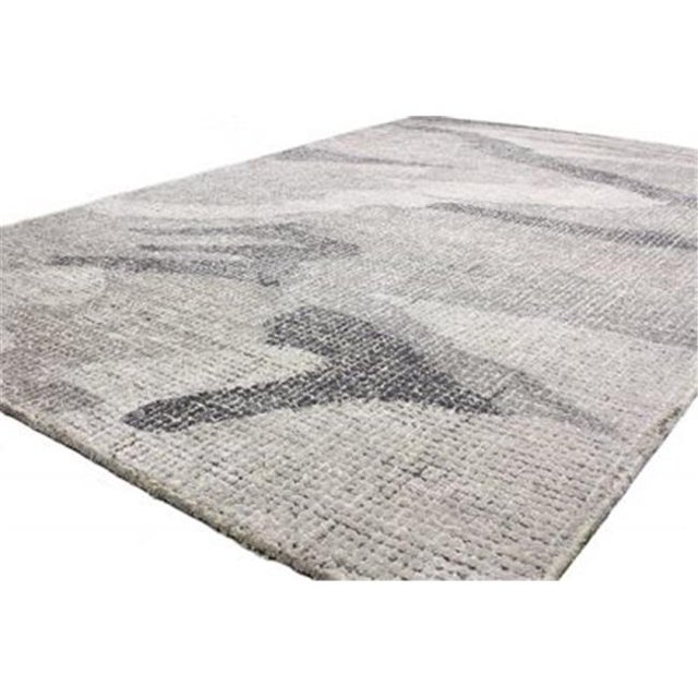Bashian L124-GY-2.6X8-LM101 Tapis Contemporain Collection Lumineuse 2 Pi. 6 Po. x 8 Pi. en Viscose et Laine Tufté Main, Gris