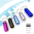 thumbnail image 2 of SUWU 5-Pack Pill Holder Keychain, Aluminium Alloy Mini Pill Organizer, Waterproof Small Pill Box, Portable Pill Container, Metal Pill Case with Keyring for Outdoor Camping Travel, 2 of 9