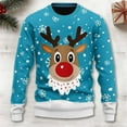 thumbnail image 2 of JIKNTTR Mens Christmas Sweaters Christmas Reindeer Print Knit Turtleneck Sweatshirt Fashion & Cute Holiday Sweater Casual Knit Sweater Tops, 2 of 4