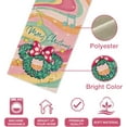 thumbnail image 4 of Merry Christmas Cartoon Mouse Wreath Table Runner, Xmas Abstract Colorful Fluid Texture Note Kitchen Dining Table Decor, Winter Burlap Home Decoration Indoor Outdoor Party Supply 13x90 Inches, 4 of 6
