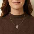 thumbnail image 4 of Floreo 10k Yellow Gold and White Gold Two-Tone 21.5 Cursive Personalized Alphabet A-Z Initial Pendant with Optional 1.1mm Solid Cable Chain, 18" Inch, 4 of 5