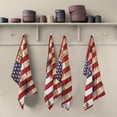 thumbnail image 2 of Retro USA Flag Tea Towels 4 Pack Stars and Stripes Kitchen Dish Cloth with Hanging Loop, 18"x28" Lint-Free Absorbent Towel for Kitchen Drying Wiping and Cleaning, 2 of 7