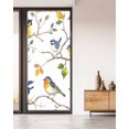 thumbnail image 2 of Window Privacy Film Colorful Leaf Bird Stained Glass Window Film Decorative Sun Block Window Cover Spring Summer Animal Painting Tree Window Clings Static Adhesive Sticker for Bathroom 35.4"x78.7", 2 of 7