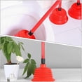thumbnail image 3 of High Pressure Plunger Toilet Plunger Unclogging Tool Office Pvc Red 1Set, 3 of 4