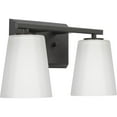 thumbnail image 3 of Vertex Collection Two-Light Matte Black Etched White Glass Contemporary Bath Light, 3 of 12