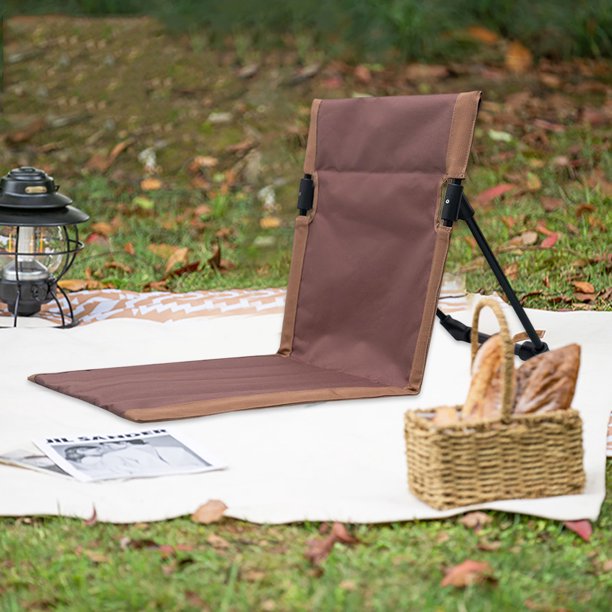 Silla Plegable Para Camping Silla trasera portátil Cojín de asiento plegable ligero Cómodo para césped de patio Likrtyny Para estrenar
