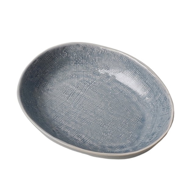 Ceramic Plate Oval Salad Plate Fruit Dessert Plate Home Restaurant Kitchen Coffee Deep Plate Irregular Dinner Plate Round
