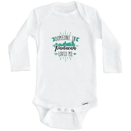 

Someone In Paducah Loves Me Paducah KY Skyline One Piece Baby Bodysuit (Long Sleeve) 0-3 Months White