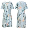 thumbnail image 2 of Franhais Women Midi Casual Dress, Loungewear Streetwear Elegant Short Sleeve Printted Loose Summer Dress, 2 of 3